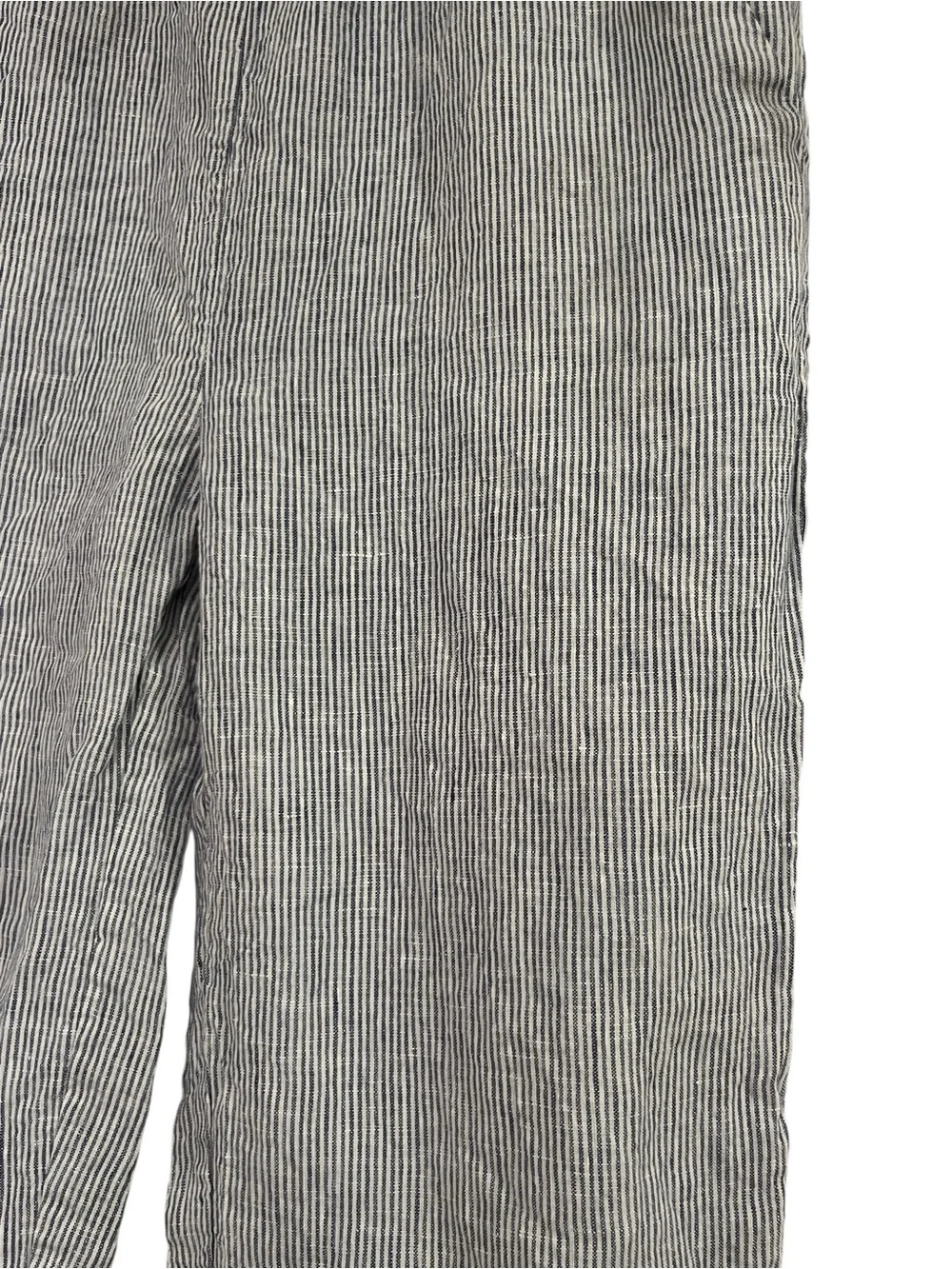 Quince 100% European Linen Micro Striped Capri Pants Sz M